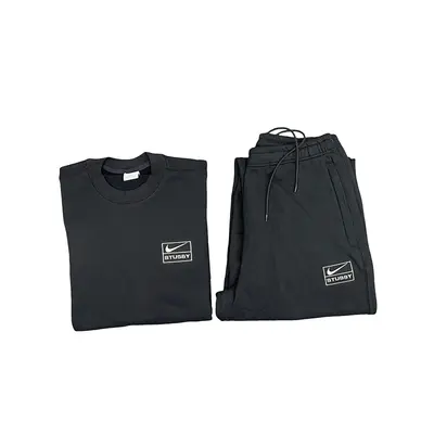 NK STU Black//Grey Crewneck Sweatshirt