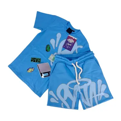 Synaworld tee and shorts set light blue