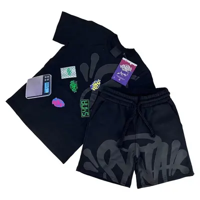 Synaworld tee and shorts set Black
