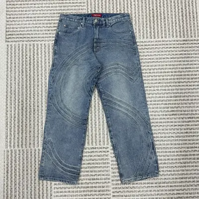 Sup S Logo Loose Fit Denim 'Washed Blue'