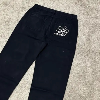 Ate Embroidered Pocket Denim Pants