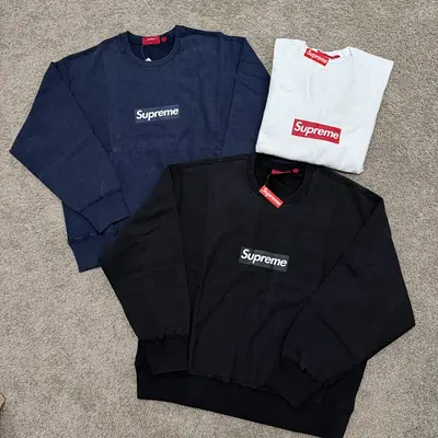 Sup Washed Box Logo Crewneck