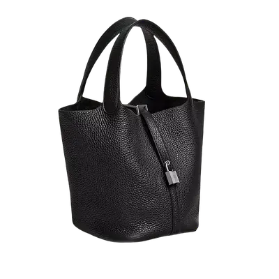 💰(€134=1100CNY)H*ermes Silver Buckle Bucket Bag Black Item ID:40009805