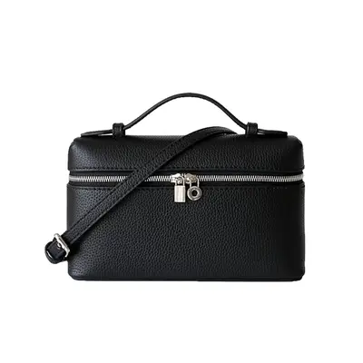 💰(€97=800CNY)L*P logo silver buckle double zipper small square bag black Item ID:40001994