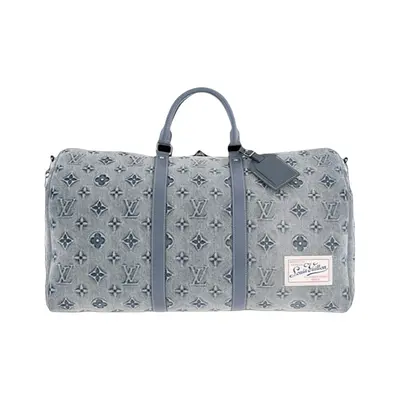 💰(€194=1600CNY)L*V full-print embossed washed denim handbag "Key details" Item ID:40005498