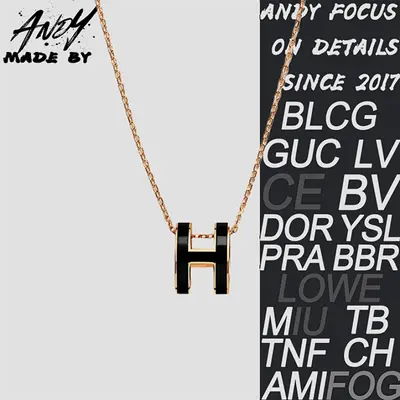 💰(€18=149CNY)H*Large Black Gold Necklace Rose Gold Item ID:50004235
