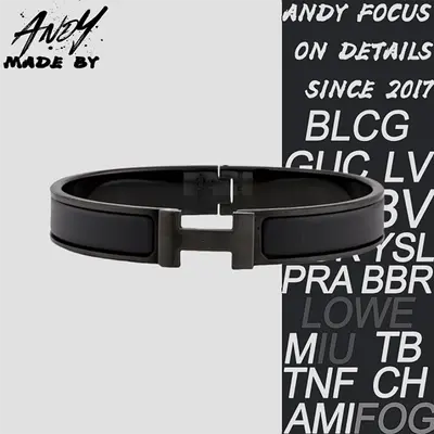 💰(€40=330CNY)H*letter enamel bracelet black Item ID:50002439