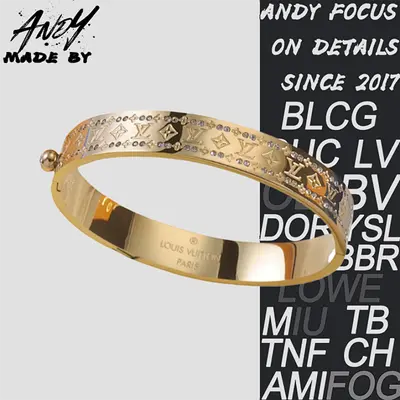 💰(€34=280CNY)Engraved Printed Bracelet Gold Item ID:50007139