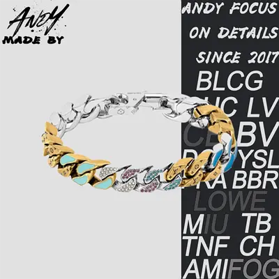 💰(€34=280CNY) letters Cuban candy color gold buckle bracelet couple bracelet Item ID:50009104