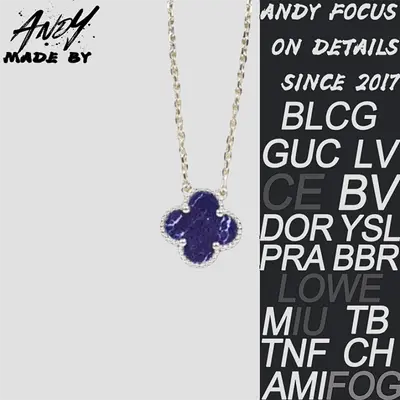 💰(€35=290CNY)Cleef & Arpels vca Pietersite Four-Leaf Clover Necklace 🍀 Platinum Item ID:50007145