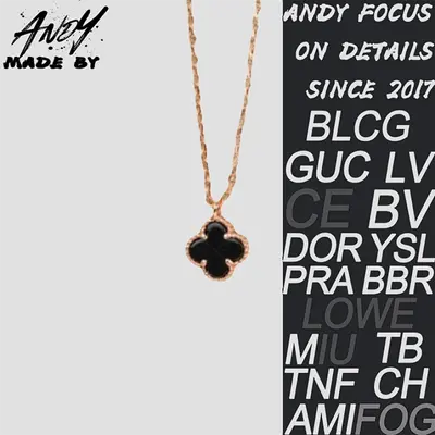 💰(€29=240CNY)Van four-leaf clover necklace, black agate Item ID:50002524