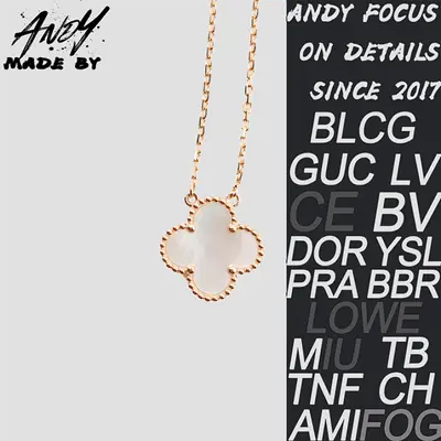 💰(€29=240CNY)White Mother-of-Pearl Single Flower Necklace Rose Gold Item ID:50004891