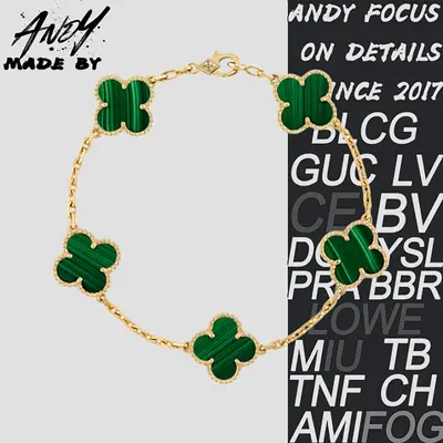 💰(€39=320CNY) Natural Peacock Stone Five Flower Bracelet in Gold 🦚 Item ID:50003556