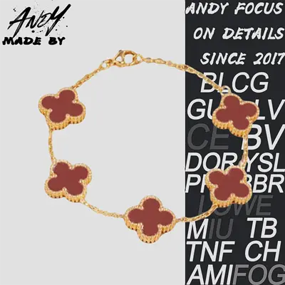 💰(€34=280CNY)Van Clover Red Agate Bracelet Material Description Item ID:50009908