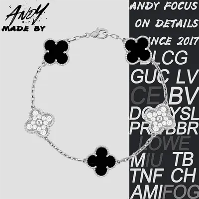 💰(€34=280CNY)Van Clover Diamond Set Black Agate Bracelet Item ID:50003950