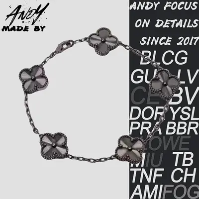 💰(€37=300CNY)Van laser five flower bracelet gun black Item ID:50003670