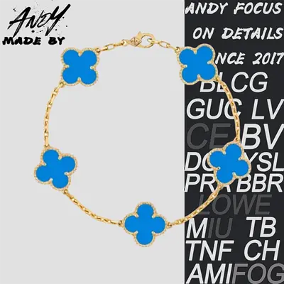 💰(€34=280CNY) Clover Blue Jadeite Bracelet Rose Gold Item ID:50005744