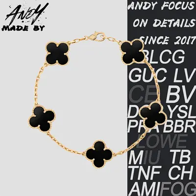 💰(€34=280CNY)Clover Black Agate Bracelet Material Description Item ID:50007013
