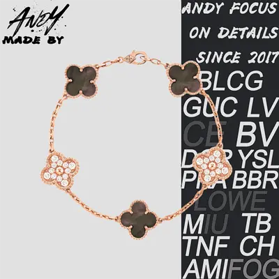 💰(€37=300CNY)Grey Shell Simple Diamond Five Flower Bracelet Gold Item ID:50005682