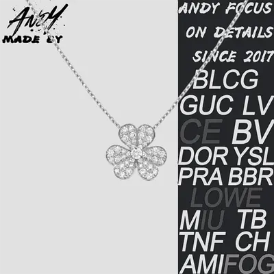 💰(€28=230CNY)VCA Clover Necklace in White Gold Item ID:50007517