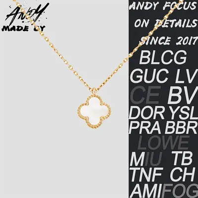 💰(€29=240CNY)Van Clover Necklace White Fritillaria Small Item ID:50005942