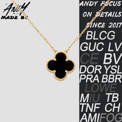 💰(€27=220CNY)Van Clover Necklace Black Agate Medium Item ID:50006304