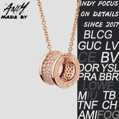 💰(€37=300CNY)B*Bulgari Full Diamond Big Waist Necklace Rose Gold Item ID:50006748