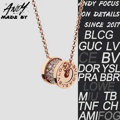 💰(€35=290CNY)B*Bulgari Full Diamond Small Waist Necklace Rose Gold Item ID:50000650
