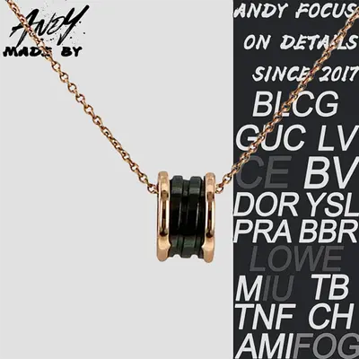 💰(€34=280CNY)B*Bulgari Black Ceramic Necklace Rose Gold Item ID:50009059