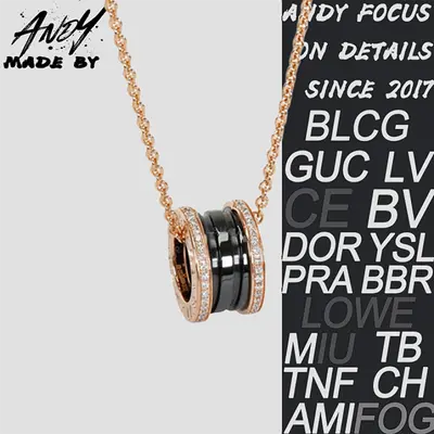💰(€38=310CNY)B*Bulgari edge set with diamonds, black ceramic, rose gold Item ID:50004930