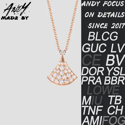 💰(€32=260CNY)B*Small Full Diamond Skirt Necklace Rose Gold At first glance Item ID:50006104