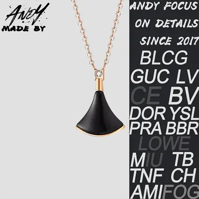 💰(€32=260CNY)B*Bulgari Natural Stone Small Fan Small Dress Necklace Black Item ID:50000881