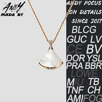 💰(€32=260CNY)B*Classic Small Fan Beimu Necklace White Rose Gold Item ID:50001789