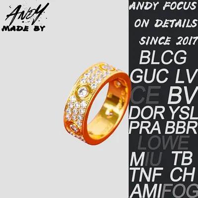 💰(€40=330CNY)C* Six Main Stone Full Diamond Ring in Gold Item ID:50008417