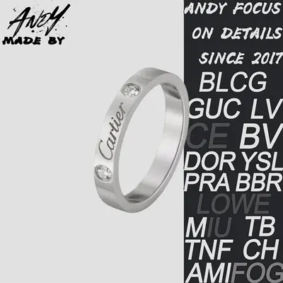 💰(€31=250CNY)C*Narrow Edition Single Diamond Letter Logo Ring in White Gold Item ID:50007112
