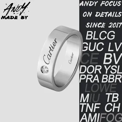 💰(€32=260CNY)C*artier Wide Edition Single Diamond Letter Logo Ring in White Gold Item ID:50001579