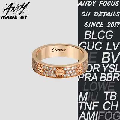 💰(€37=300CNY)C*Narrow/Three Row Diamond Starry Sky Ring Rose Gold Item ID:50002955