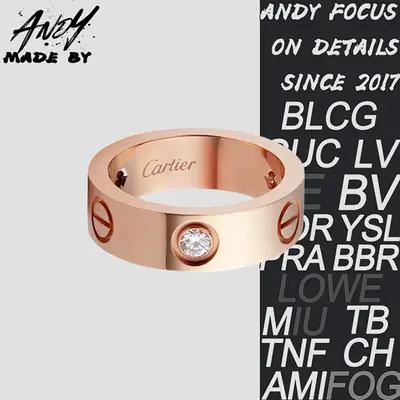 💰(€32=260CNY)C*Wide Three Diamond Ring Rose Gold [V Gold Version] Item ID:50005647
