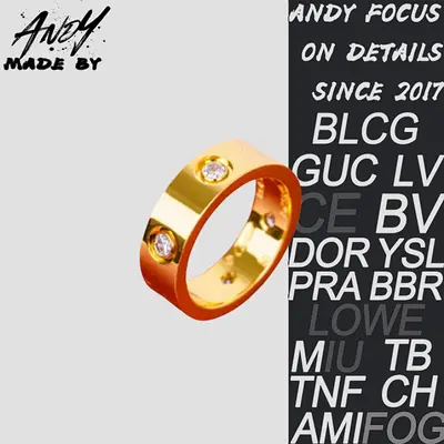 💰(€34=280CNY)C*Wide Six Diamond Ring in Gold [V Gold Version]Item ID:50007586