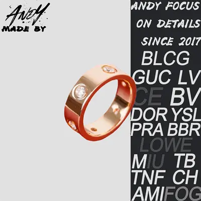 💰(€34=280CNY)C*Wide Six Diamond Ring Rose Gold [V Gold Version]Item ID:50007586