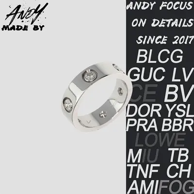 💰(€34=280CNY)C*Wide Six Diamond Ring in White Gold [V Gold Version]Item ID:50007586