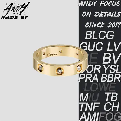 💰(€31=250CNY)C*Narrow Edition Eight Diamond Ring in Gold [V Gold Version] Item ID:50003551