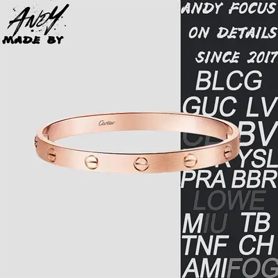 💰(€46=380CNY)C*Wide Diamond Free Bracelet Rose Gold [V Gold Version] Item ID:50006393
