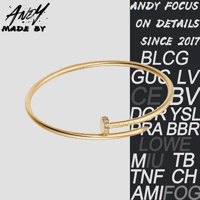 💰(€37=300CNY)C*Fine Edition Head and Tail Diamond Nail Bracelet Gold Item ID:50003075