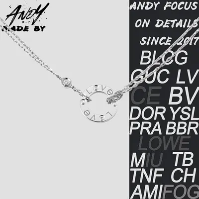 💰(€32=260CNY)C*Love series pancake necklace in white gold color Item ID:50000566