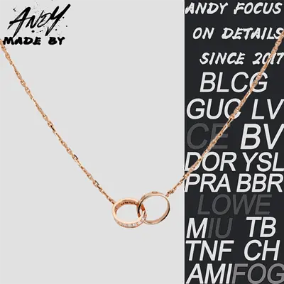 💰(€31=250CNY)Ca*rtier diamond studded double ring cake necklace in rose gold Item ID:50005464
