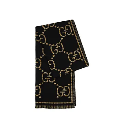 💰(€37=300CNY)GUCCI Classic Double G Grid Woolen Knitted Scarf Item ID:60002308