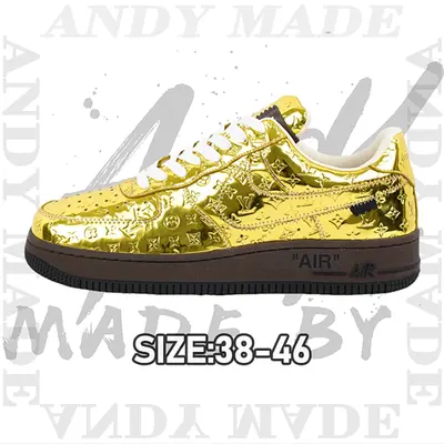 💰(€64=530CNY)L*V x N*ike Air Force1Low Air Force Heavy Joint Brand golden