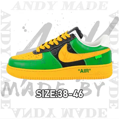 💰(€64=530CNY)L*V x N*ike Air Force1Low Air Force Heavy Joint Brand Yellow Green Item ID:30005323