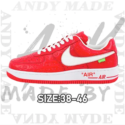 💰(€64=530CNY)L*V x N*ike Air Force1Low Air Force Heavy Joint Brand printed red Item ID:30004752